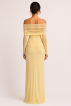 Robe longue mariage dos nu fente avant soirée élégante - Helene