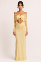 Robe longue mariage dos nu fente avant soirée élégante - Helene