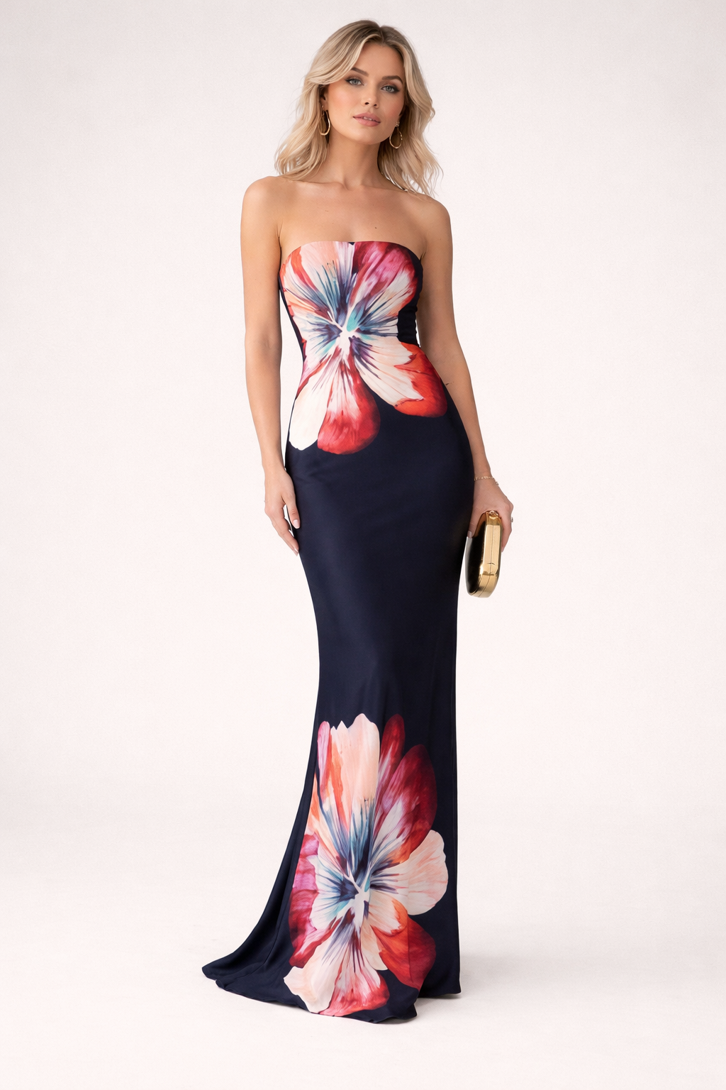 Robe midi bustier motif floral pour femme - Aurora