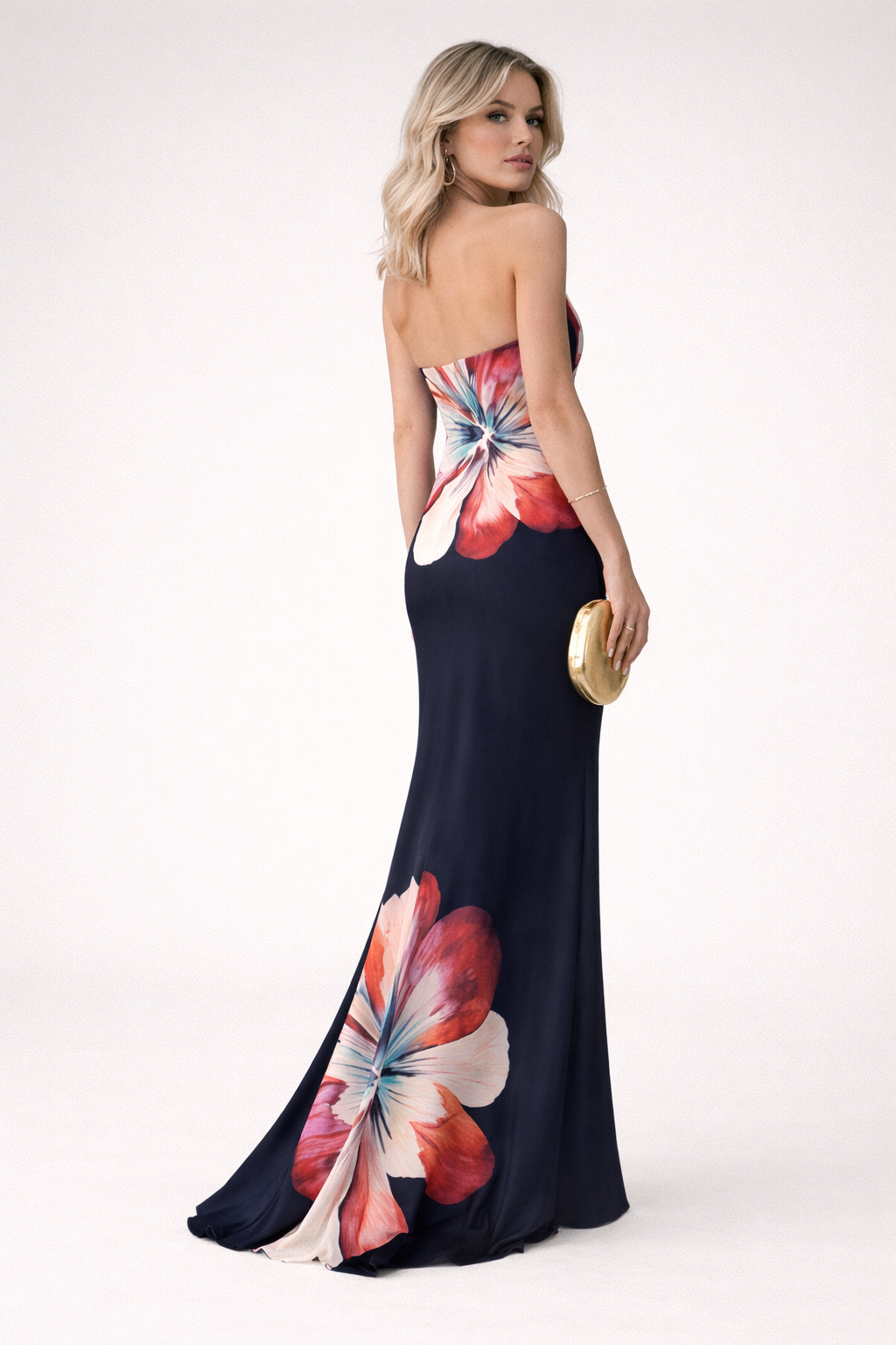 Robe midi bustier motif floral pour femme - Aurora