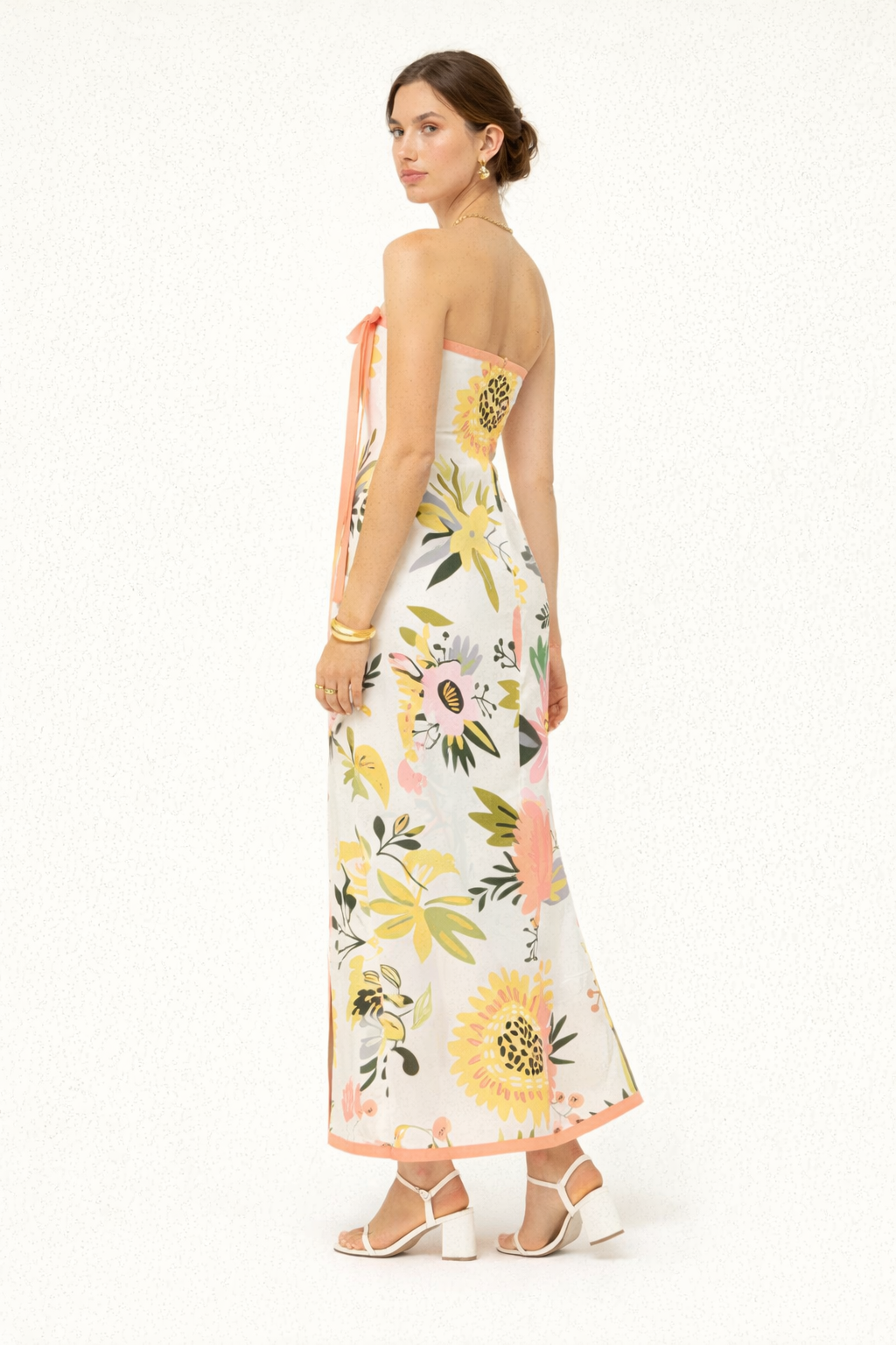 Robe longue femme imprimée avec ouverture sur le côté - Camila