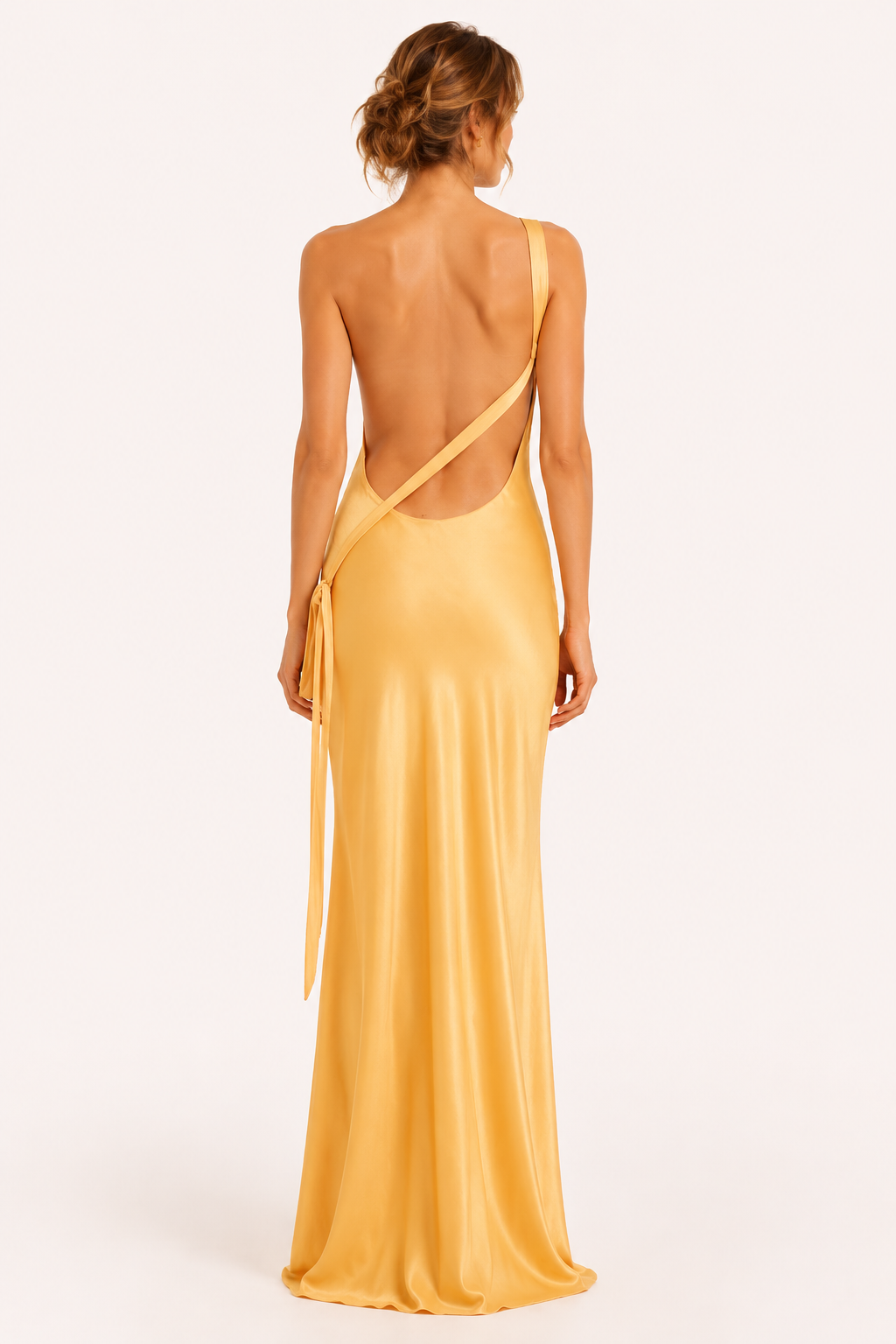 Robe longue une épaule coupe sirène mariage remise de diplômes soirée - Annelie