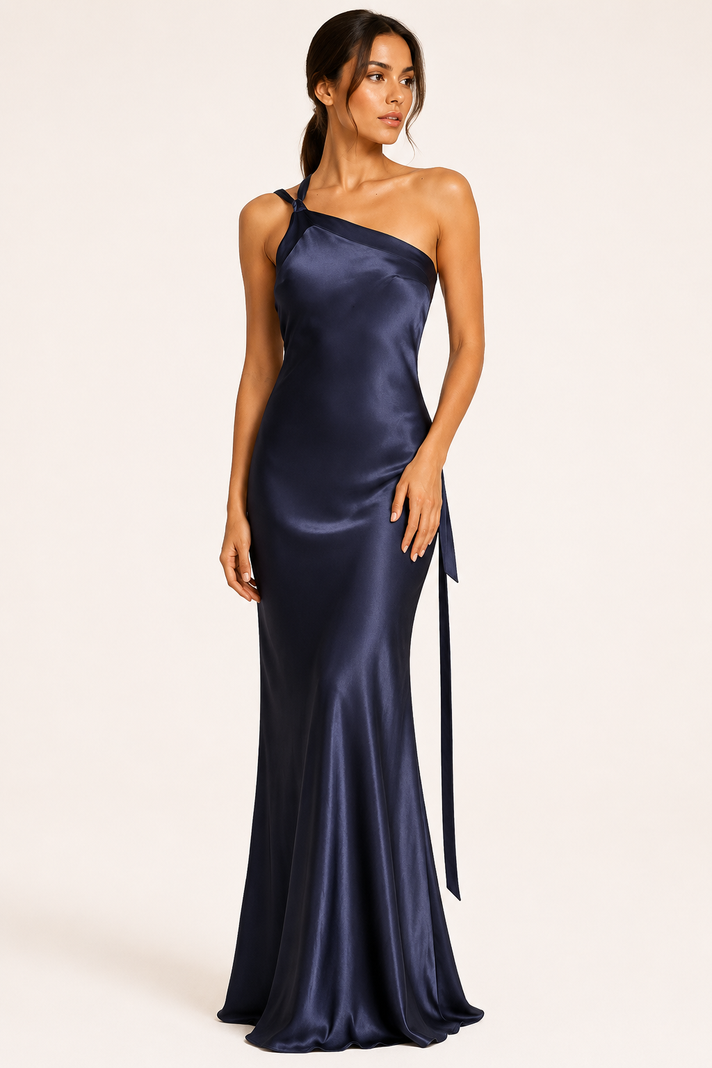 Robe longue une épaule coupe sirène mariage remise de diplômes soirée - Annelie