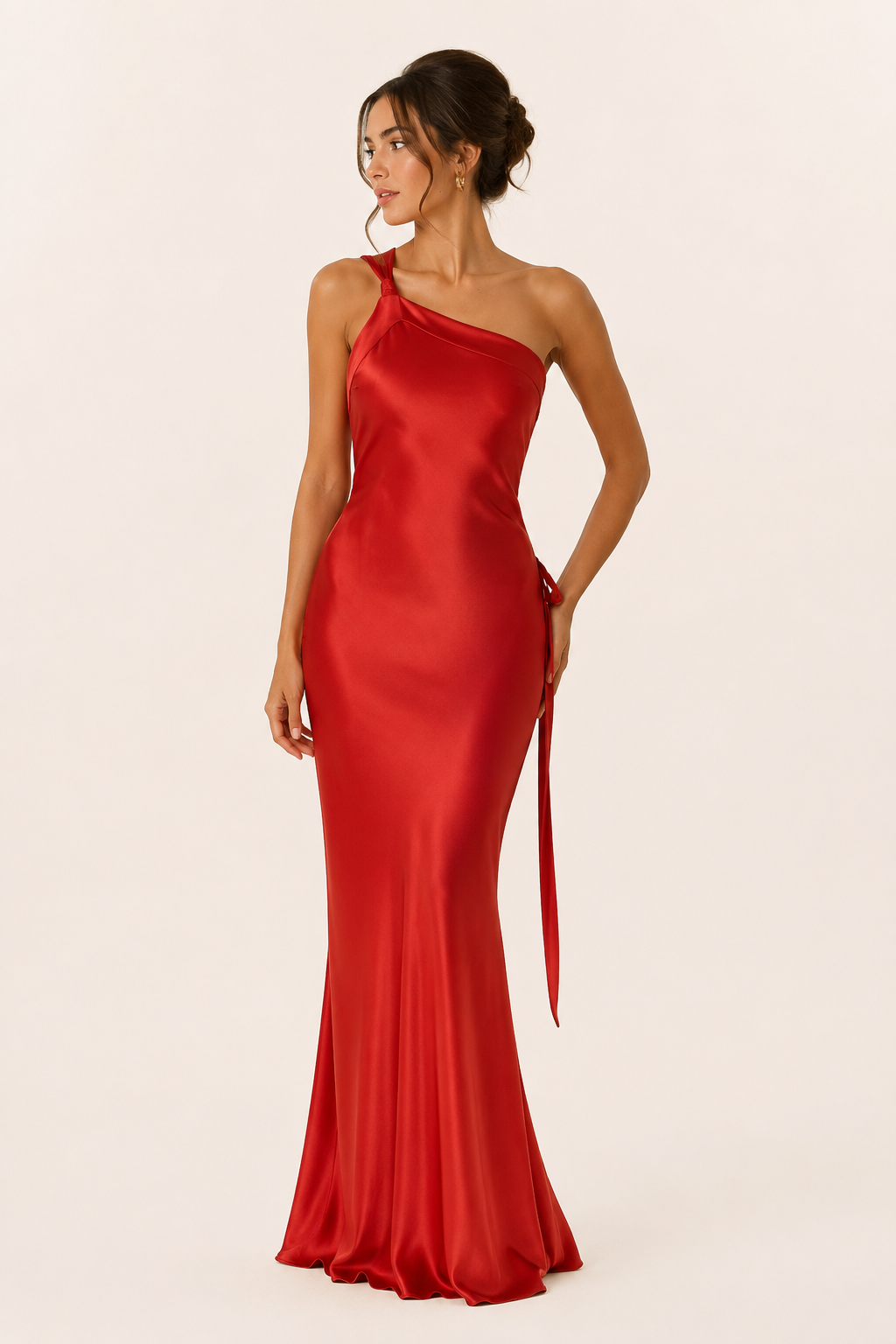 Robe longue une épaule coupe sirène mariage remise de diplômes soirée - Annelie