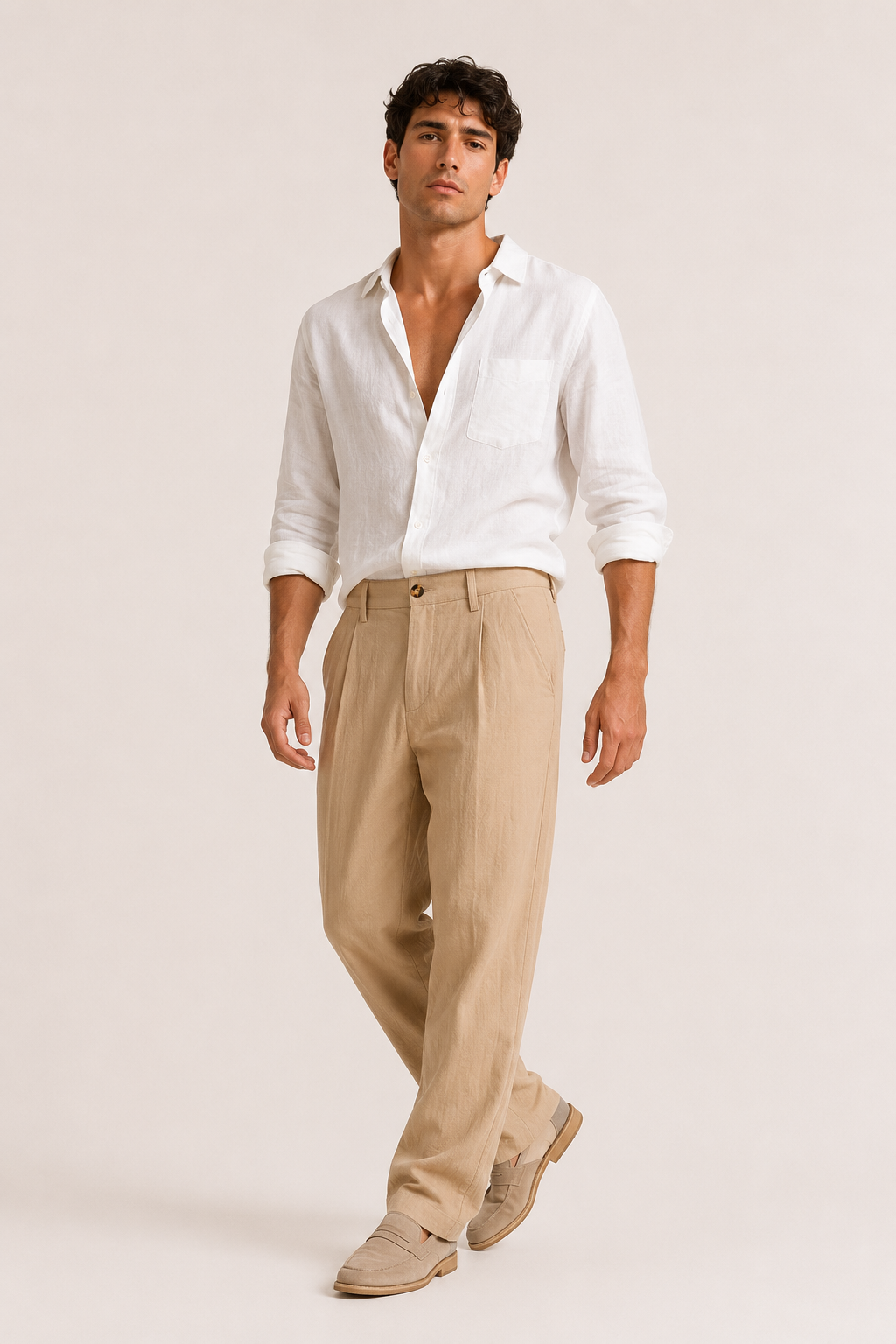 Pantalon de costume pour homme, coupe ample et jambe droite - Benedikt