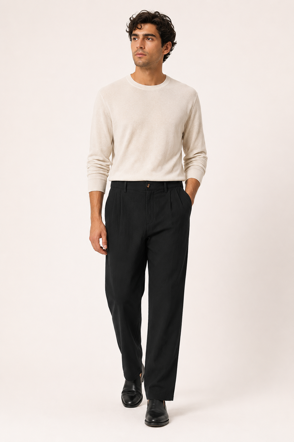 Pantalon de costume pour homme, coupe ample et jambe droite - Benedikt