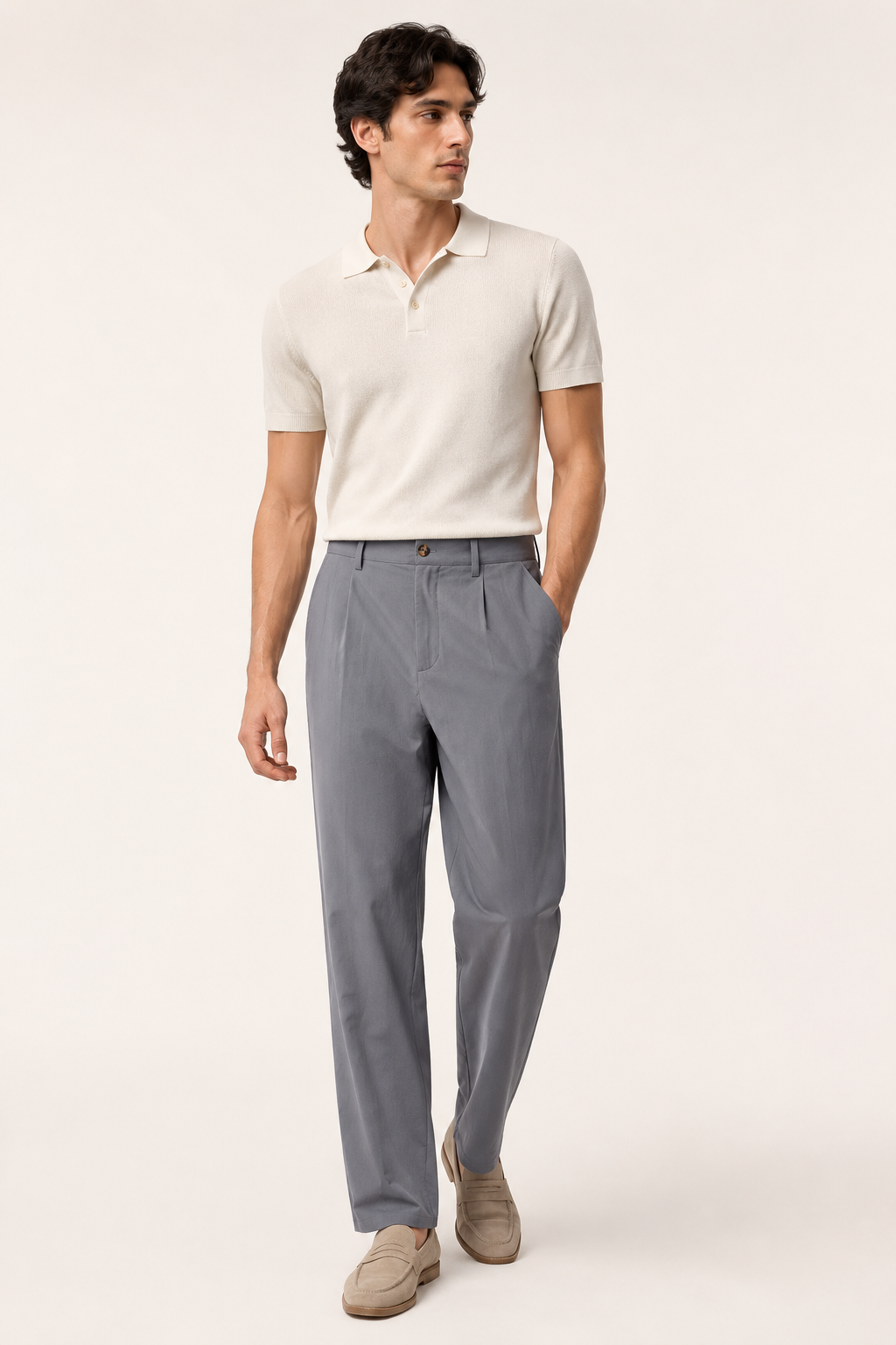 Pantalon de costume pour homme, coupe ample et jambe droite - Benedikt