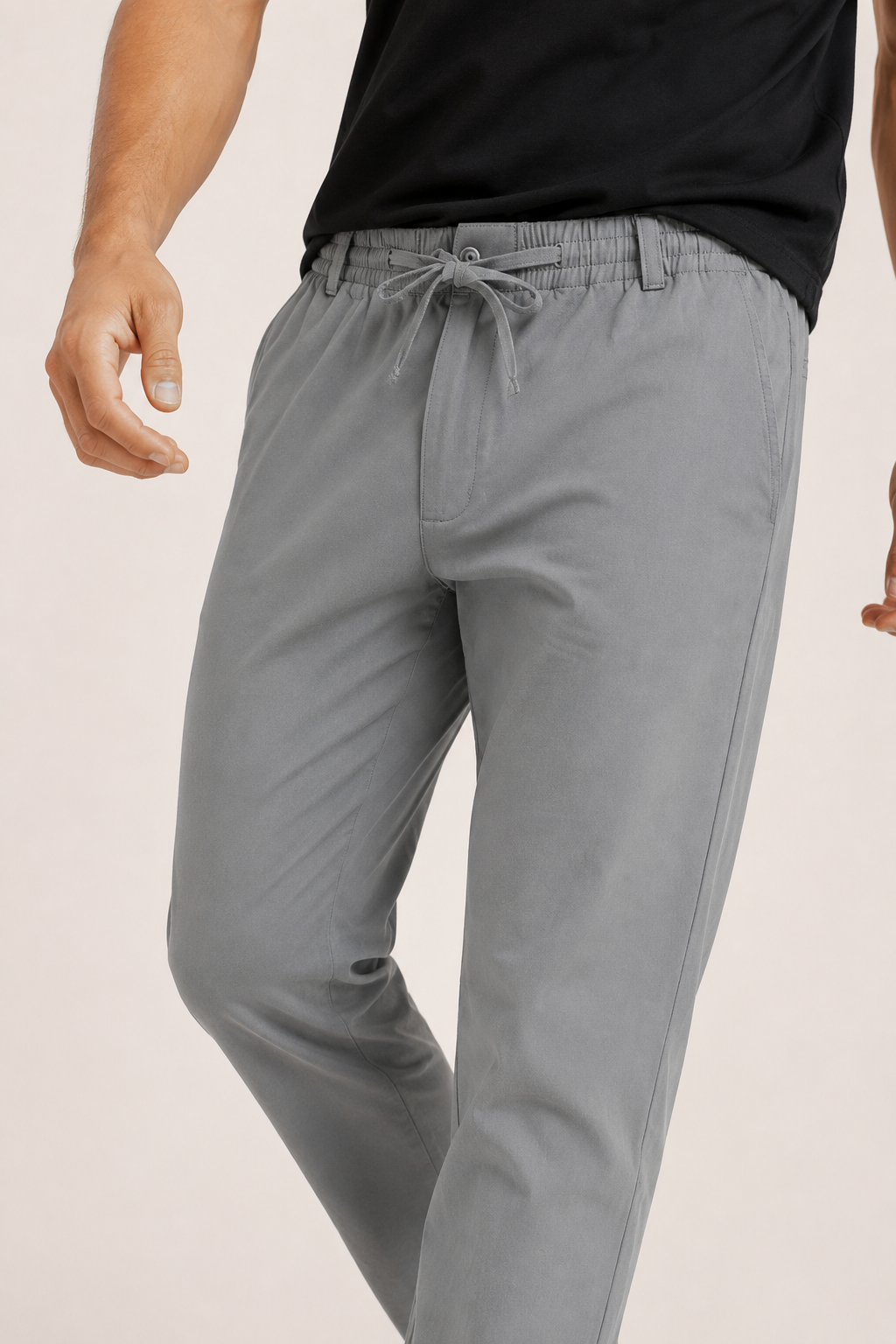 Pantalon décontracté pour homme, coupe droite et taille élastiquée - Kaspar
