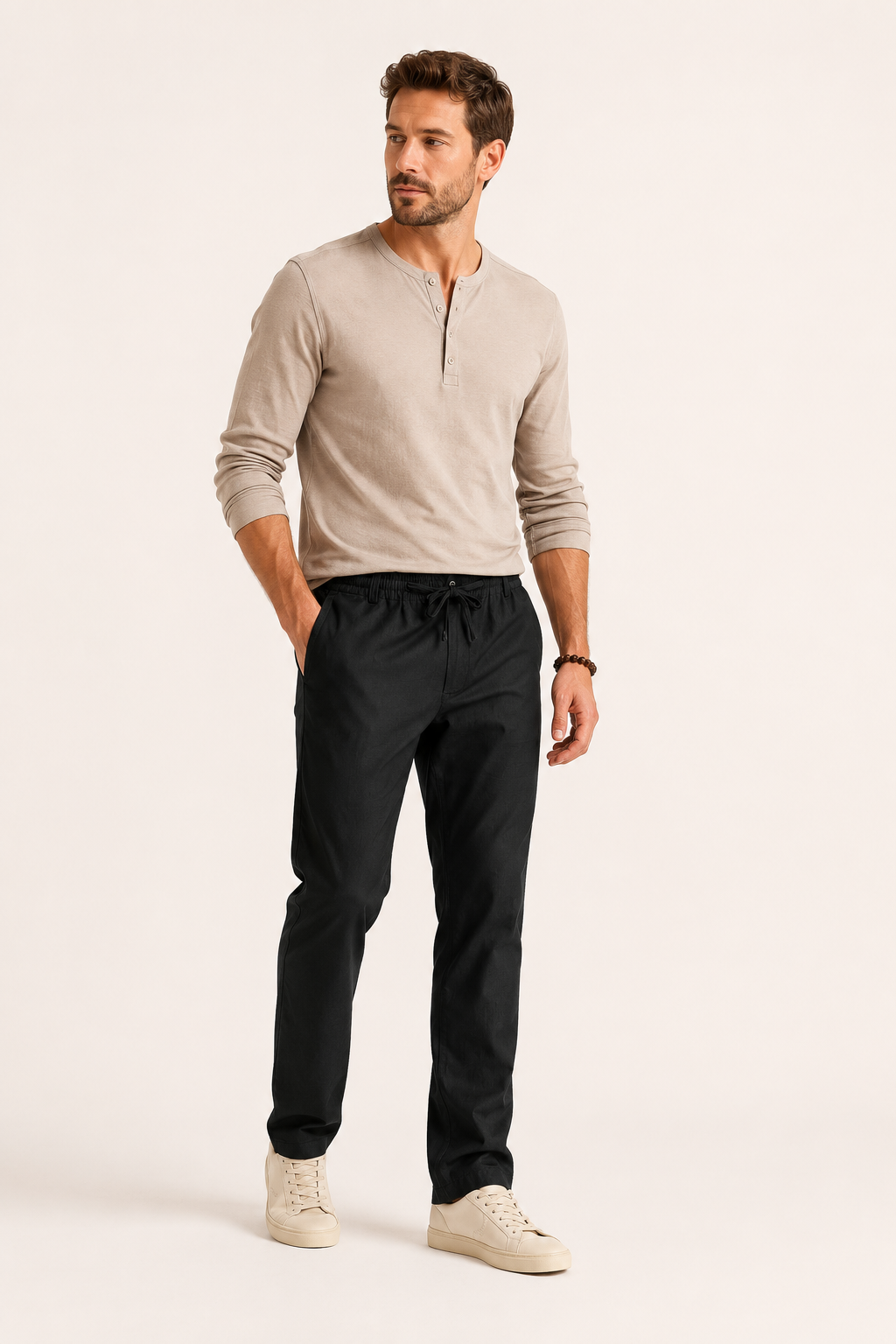 Pantalon décontracté pour homme, coupe droite et taille élastiquée - Kaspar