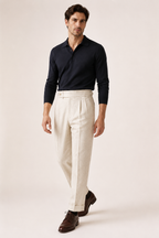 Pantalon de ville décontracté pour homme, coupe ample, jambes droites et deux pinces - Ewald
