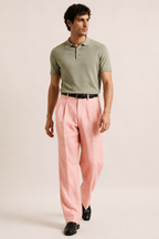 Pantalon en lin pour homme à double pince et coupe droite - Albrecht