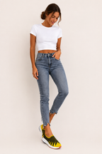 Chaussures en tricot pour femme, style slip-on, à semelle épaisse - Jutta
