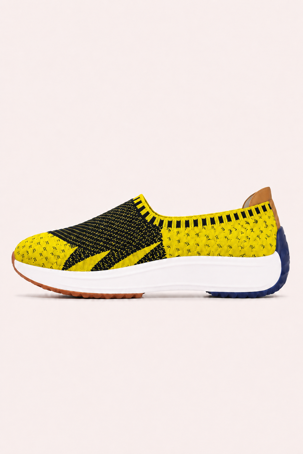 Chaussures en tricot pour femme, style slip-on, à semelle épaisse - Jutta