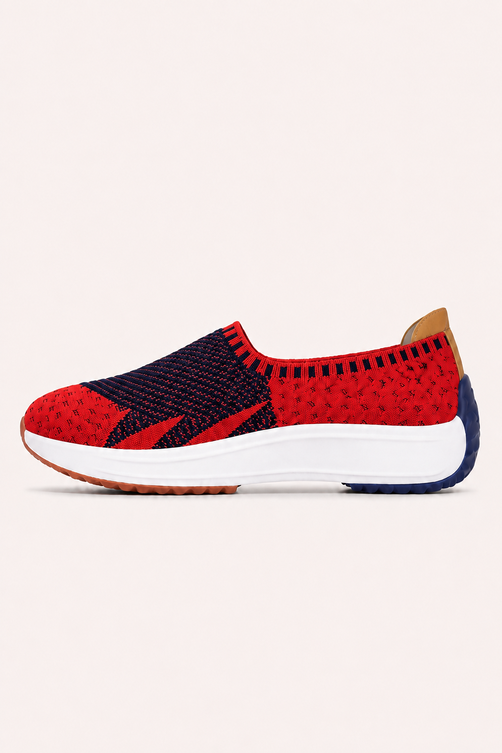 Chaussures en tricot pour femme, style slip-on, à semelle épaisse - Jutta