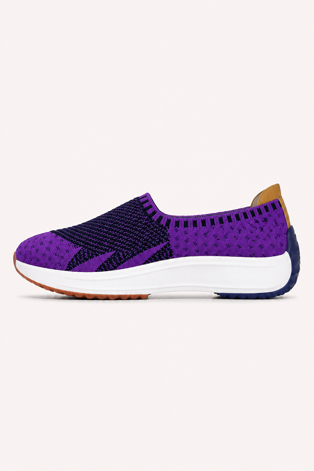 Chaussures en tricot pour femme, style slip-on, à semelle épaisse - Jutta