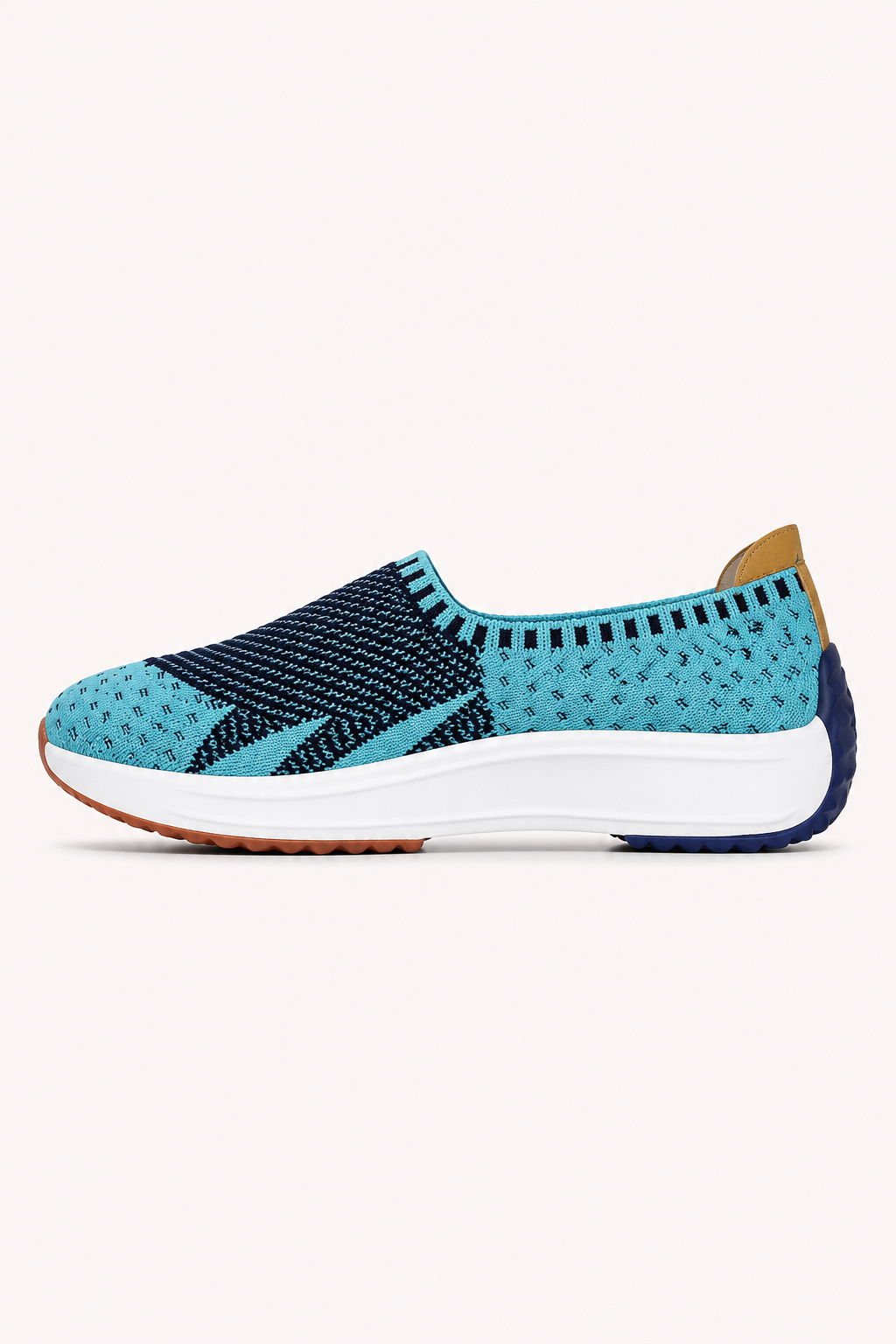 Chaussures en tricot pour femme, style slip-on, à semelle épaisse - Jutta