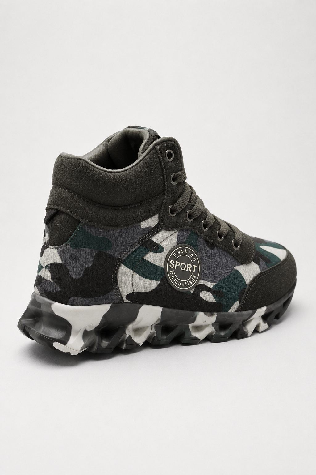 Bottines décontractées pour femme, imprimé camouflage et tige mi-haute - Georgina