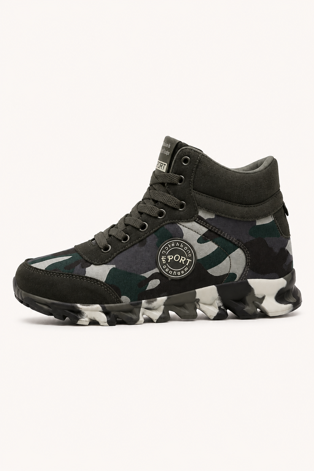 Bottines décontractées pour femme, imprimé camouflage et tige mi-haute - Georgina