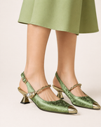 Chaussures femme talon bas bride cou-de-pied bout contrasté élégantes - Loaiza