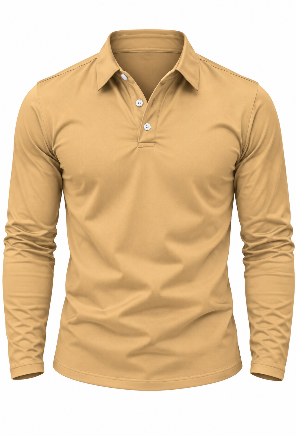 Polo homme manches longues col chemise boutons maille - Breno