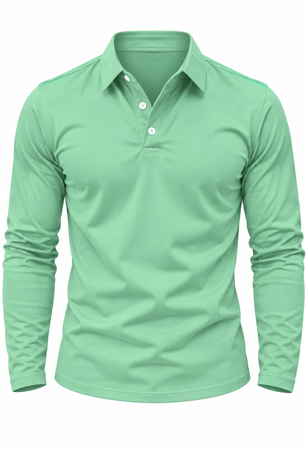 Polo homme manches longues col chemise boutons maille - Breno