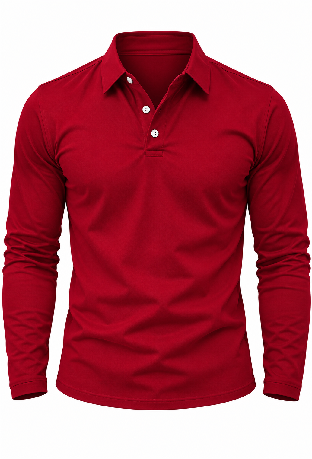 Polo homme manches longues col chemise boutons maille - Breno