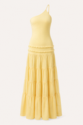 Robe longue élégante à une épaule avec jupe à volants - Lisbos