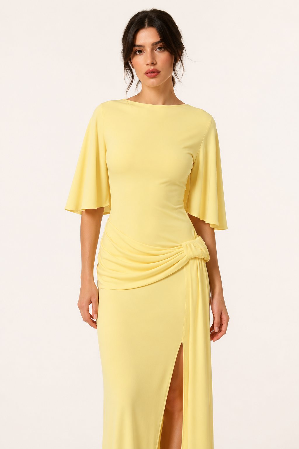 Robe longue mariage invitée fente côté élégante soirée - Amelie