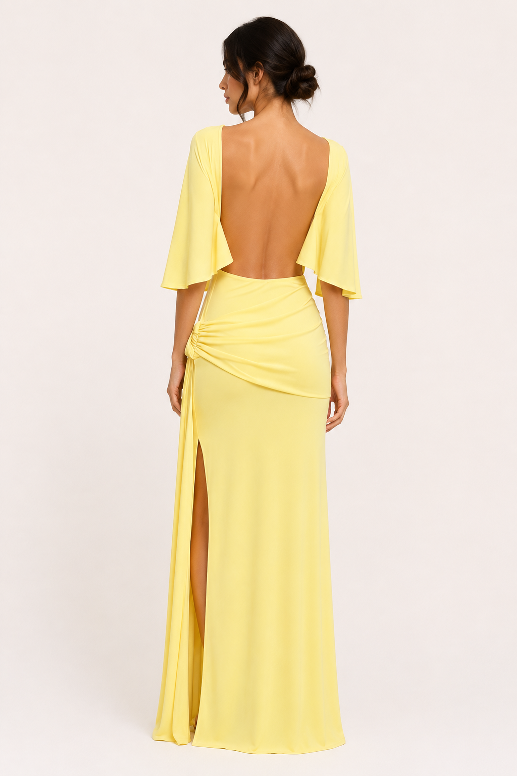 Robe longue mariage invitée fente côté élégante soirée - Amelie