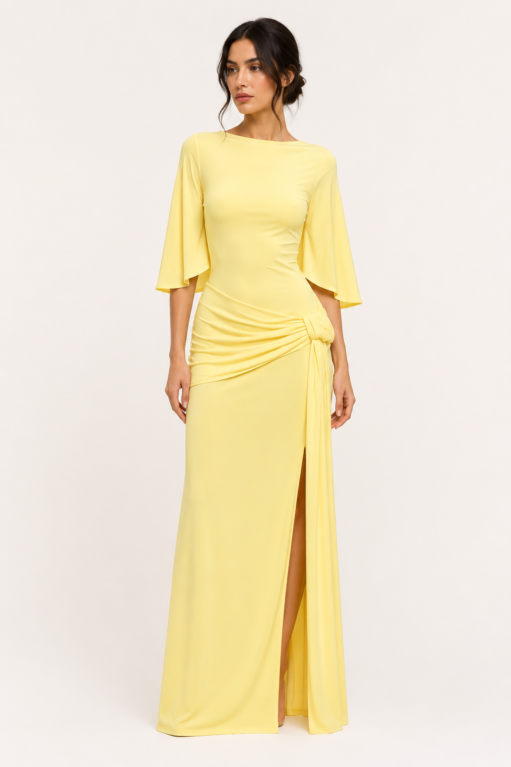 Robe longue mariage invitée fente côté élégante soirée - Amelie