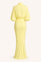 Robe longue mariage col montant volants sophistiquée - Maren