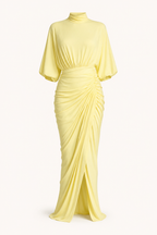 Robe longue mariage col montant volants sophistiquée - Maren
