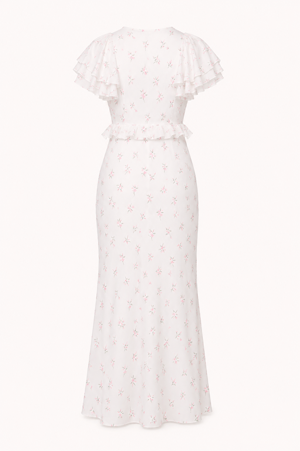 Robe midi fleurie volants épaulettes décontractée estivale - Hedda
