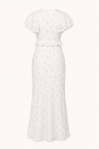 Robe midi fleurie volants épaulettes décontractée estivale - Hedda