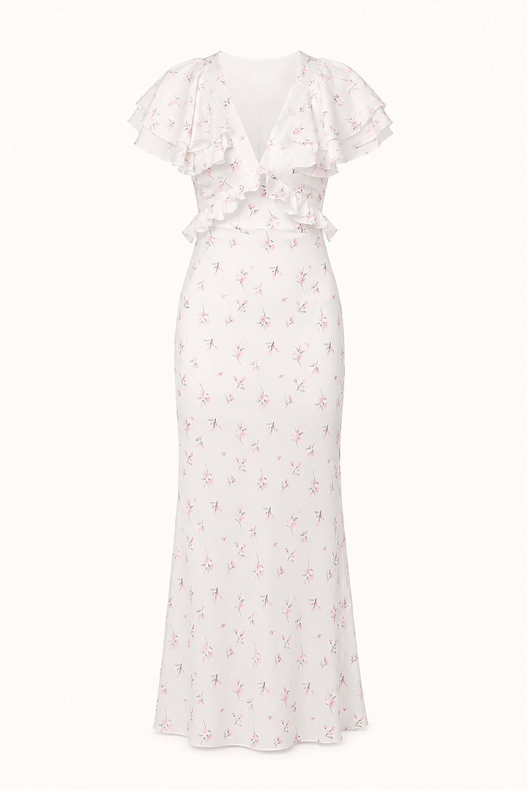 Robe midi fleurie volants épaulettes décontractée estivale - Hedda