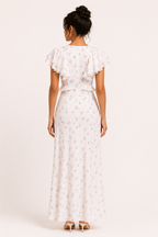 Robe midi fleurie volants épaulettes décontractée estivale - Hedda