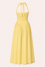 Robe longue été dos nu corsage ajusté confortable - Lotte