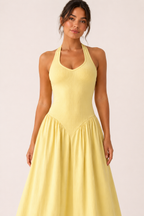 Robe longue été dos nu corsage ajusté confortable - Lotte