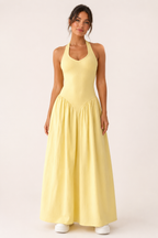 Robe longue été dos nu corsage ajusté confortable - Lotte