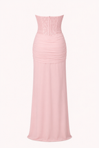 Robe longue soirée corset ajusté noir sophistiquée - Klara