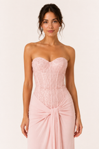 Robe longue soirée corset ajusté noir sophistiquée - Klara
