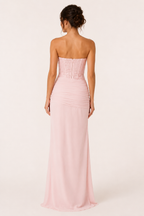 Robe longue soirée corset ajusté noir sophistiquée - Klara