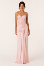Robe longue soirée corset ajusté noir sophistiquée - Klara