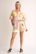 Ensemble femme lin chemise ample short coordonné imprimé - Monroe