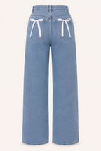 Jean femme taille haute, coupe droite, style décontracté - Lena