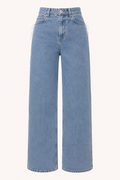 Jean femme taille haute, coupe droite, style décontracté - Lena