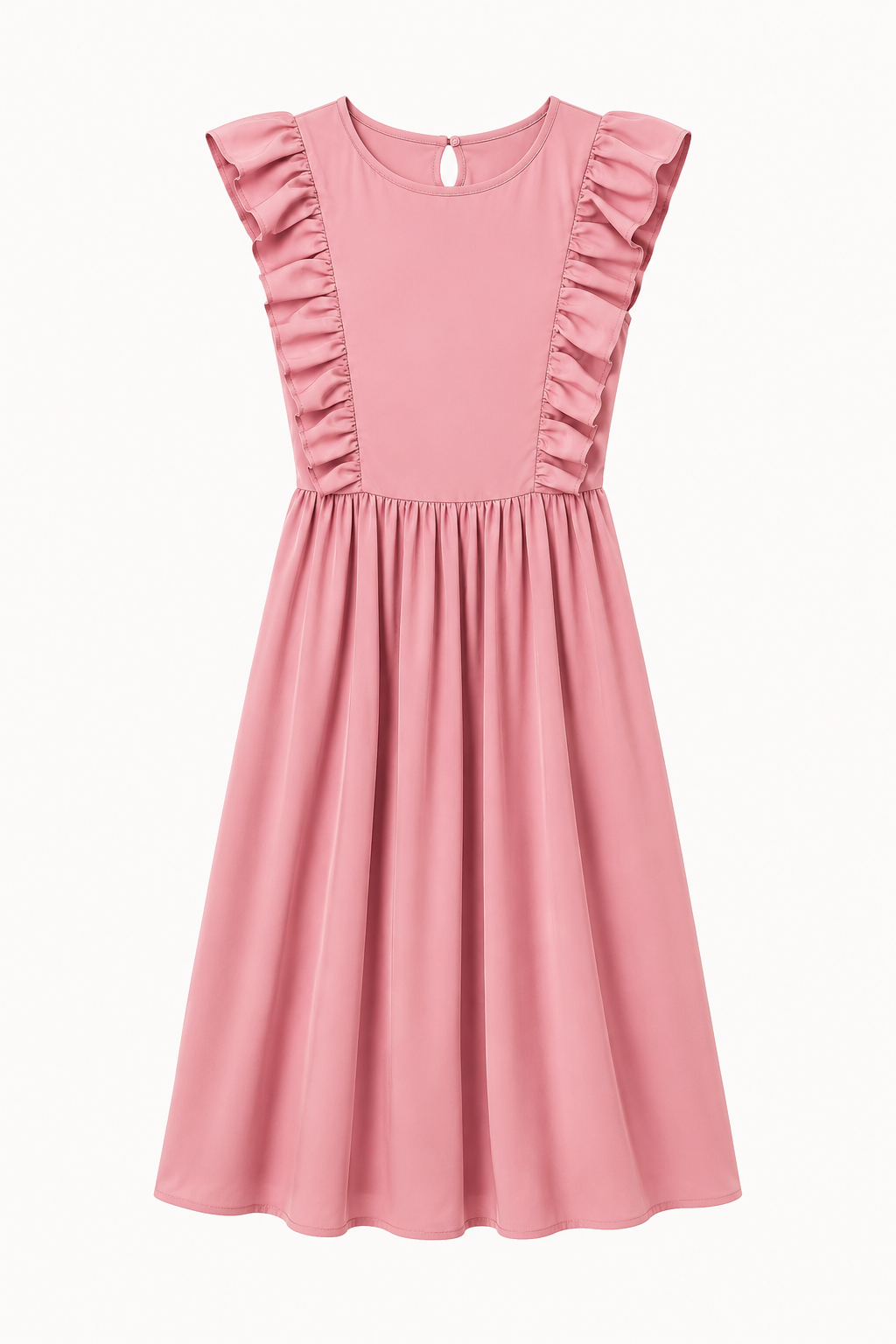 Robe longue pour femme à volants aux épaules et jupe ample - Helena
