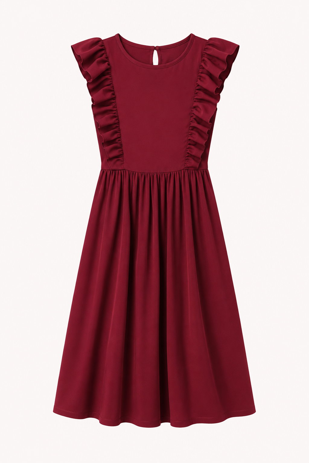 Robe longue pour femme à volants aux épaules et jupe ample - Helena