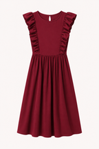Robe longue pour femme à volants aux épaules et jupe ample - Helena
