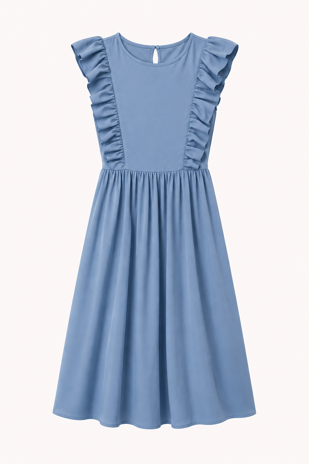 Robe longue pour femme à volants aux épaules et jupe ample - Helena
